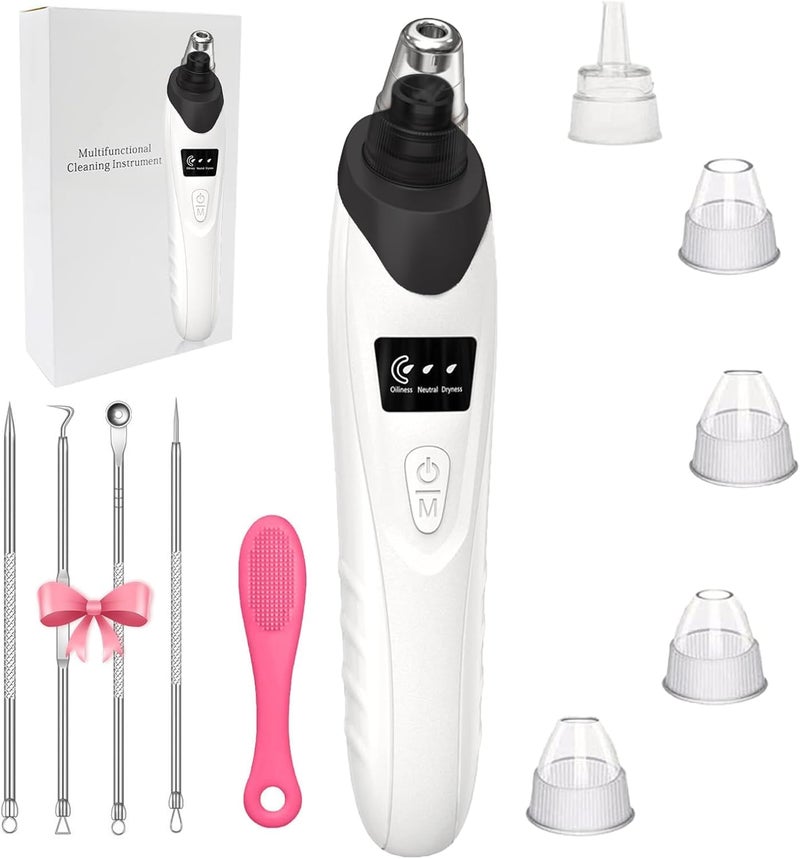ADAK 2025 Electric Blackhead Remover Vacuum – 5 Adjustable Suction Levels + Probes, USB Rechargeable Facial Pore Cleaner, Acne Extractor & Skin Care Device for Adults (Extra 4 Pcs Tools) - Image 1