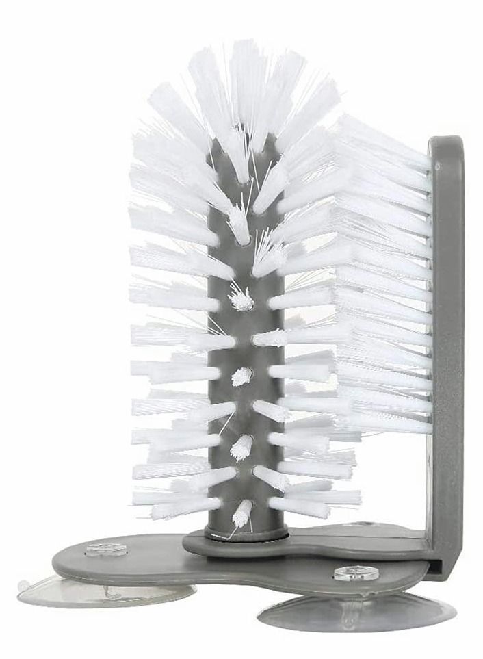 كاست ويف غسالة زجاجية ذات فرشاة خشن مزدوجة على الوجهين ، منظف فرشاة كوب زجاجي مع أكواب الشفط ، والمنظف الزجاجي للزجاج - Image 1