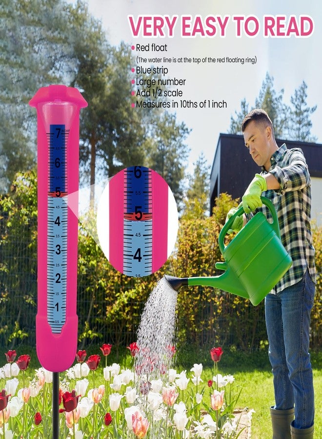 Beofinest Upgraded Rain Gauge Outdoor, Freeze Proof Rain Gauge with Silicone Cover & Levelling, Large Clear Numbers and Adjustable Height Decorative Rain Measure Gauge with Float Marker for Yard, Garden, Lawn - Image 3