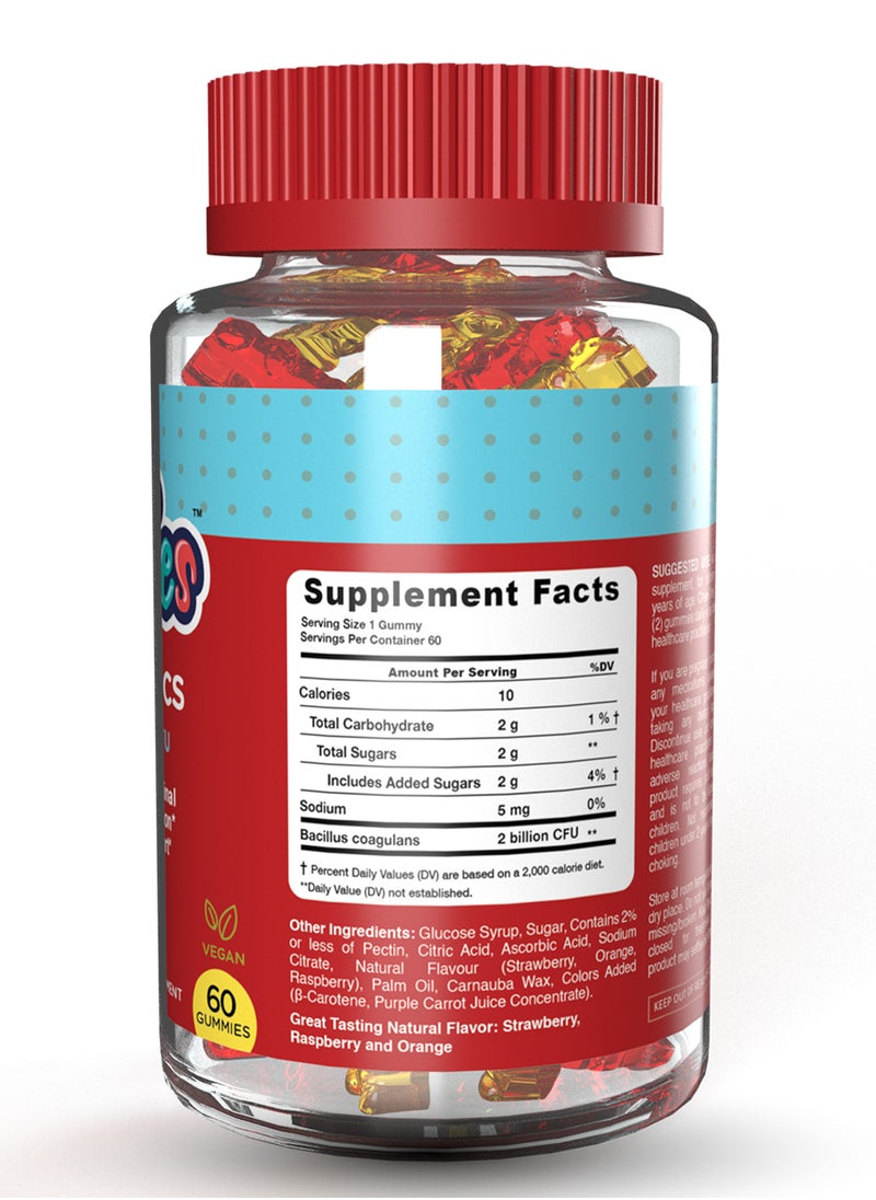 Dr. Gummies Kids Probiotic Gummies With 2 Billion CFU For Digestive Support, 60’s  - Image 2