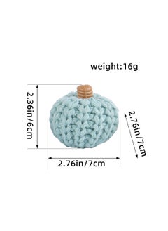 Generic Cross-border new knitted pumpkin decorative ornaments diy hand-woven color pumpkin party layout props wholesale HH1-12 light blue 