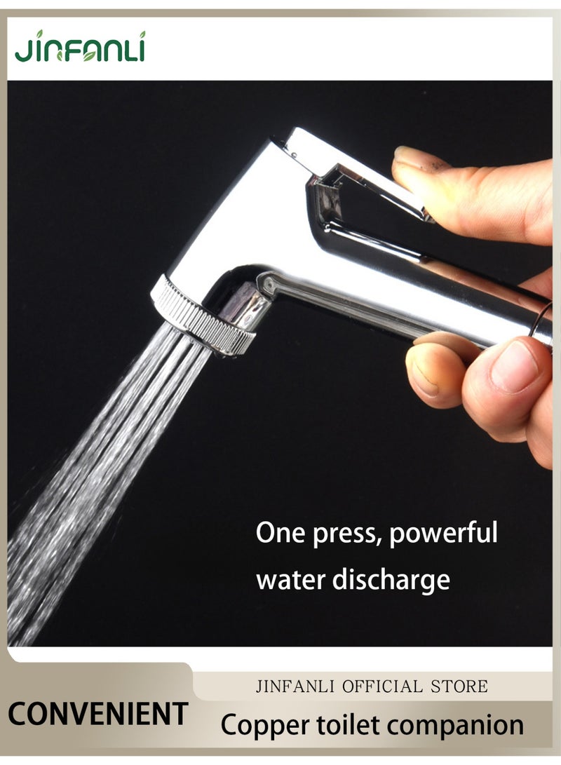 JINFANLI Toilet bidet sprayer with adjustable pressure spray head with 1.5m leakproof stainless steel bidet hose, Muslim shower bidet spray set - Image 1