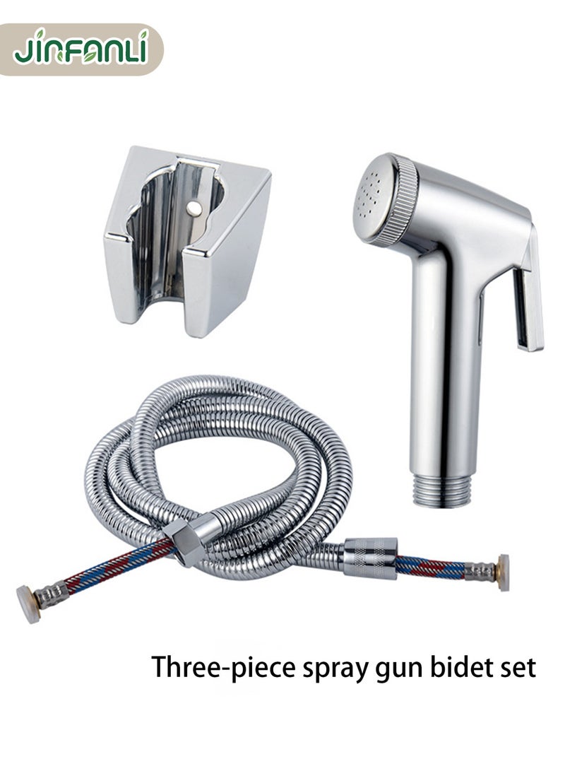 JINFANLI Toilet bidet sprayer with adjustable pressure spray head with 1.5m leakproof stainless steel bidet hose, Muslim shower bidet spray set - Image 2