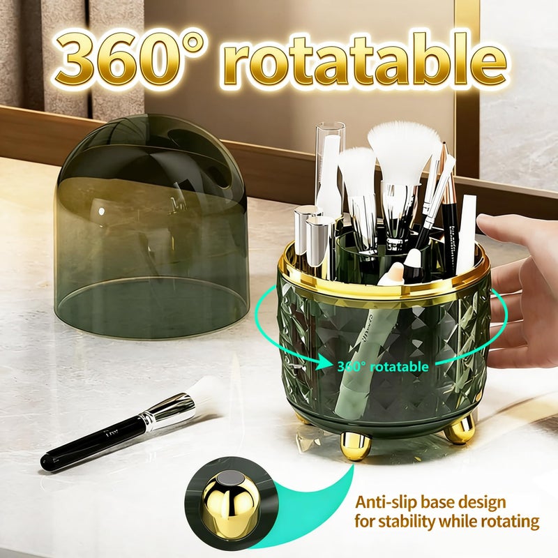 GOTOBA 360Â° Rotating Dust-Proof Multi-Purpose Storage Organizer - Perfect for Silverware, Utensils (Forks, Knives) & Makeup Brushes, Countertop Holder for Kitchen & Vanity - Image 5