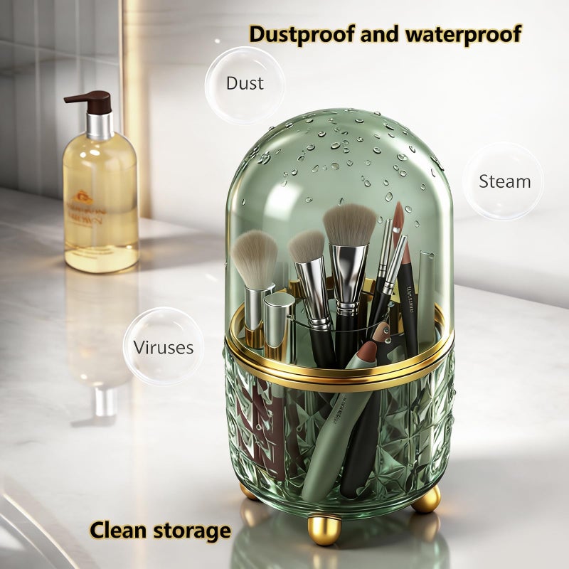 GOTOBA 360Â° Rotating Dust-Proof Multi-Purpose Storage Organizer - Perfect for Silverware, Utensils (Forks, Knives) & Makeup Brushes, Countertop Holder for Kitchen & Vanity - Image 4