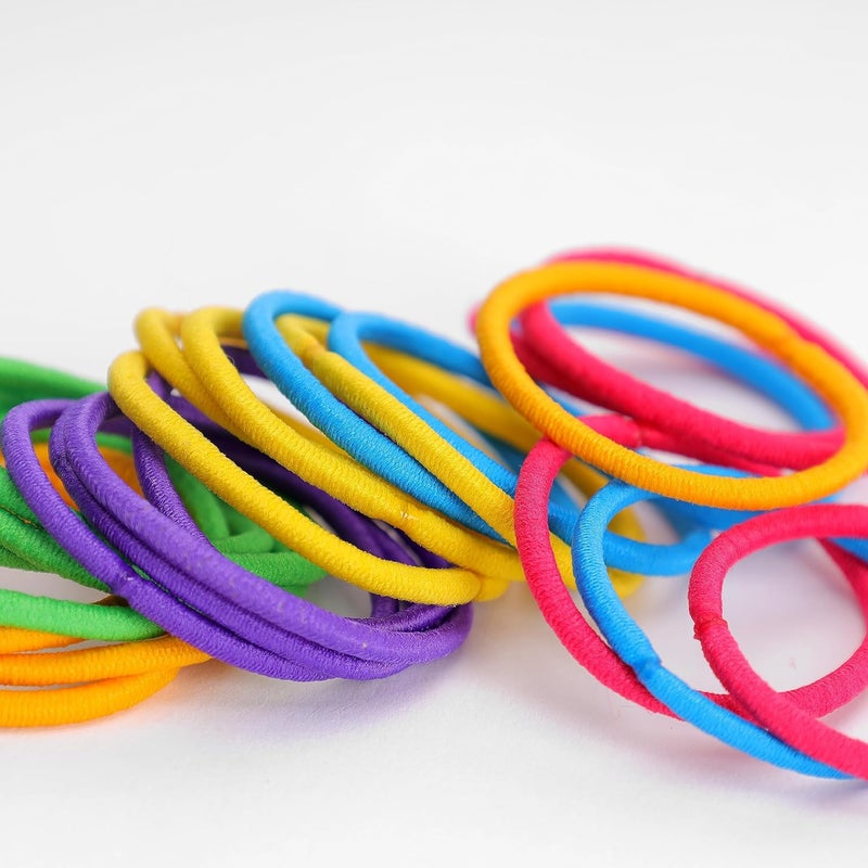 GLITTERS® Trendy Stylish Elastics Stretchy Pop Color Ponytail Holders for Girls & Women (Set of 24) - Image 3