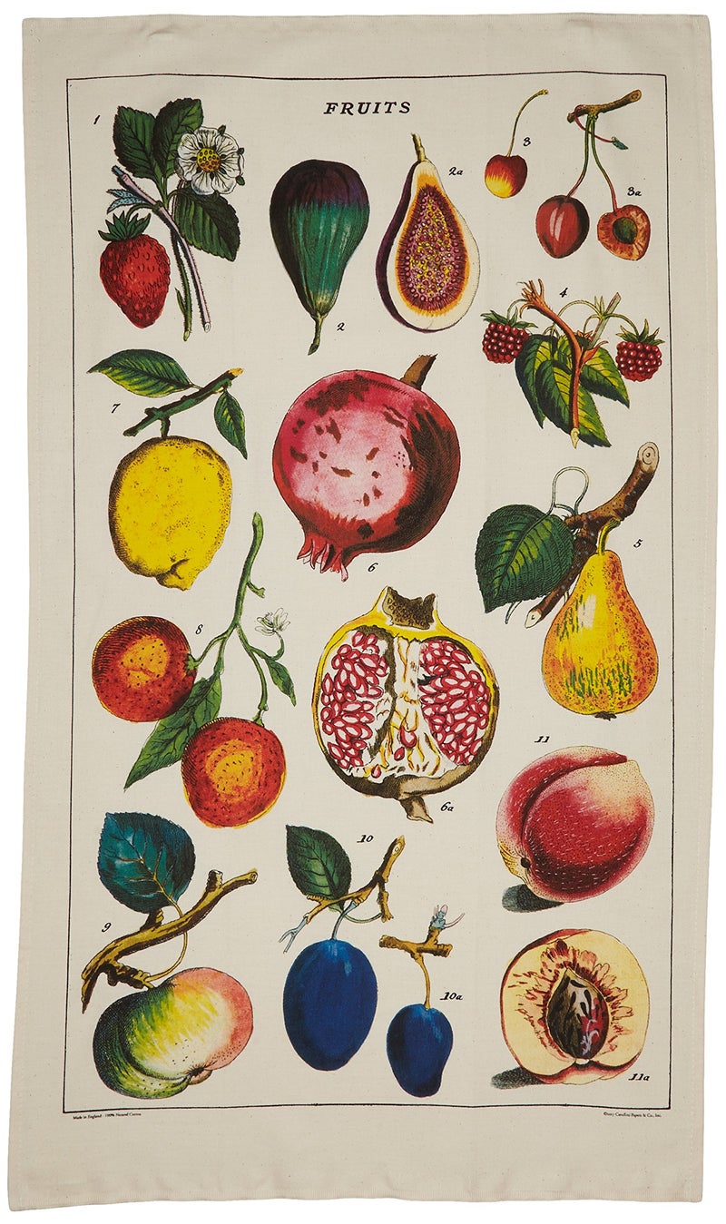 CAVANILLI & CO. Cavallini Papers TT/FRT Fruit Vintage Fruits Cotton Tea Towel - Image 2