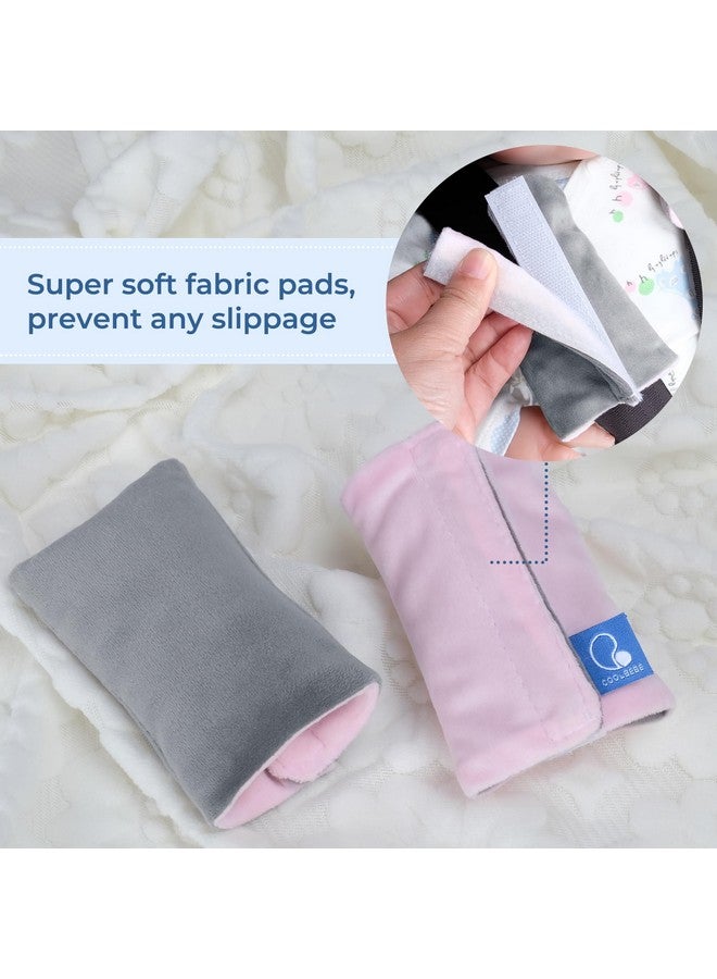 COOLBEBE Car Seat Straps Shoulder Pads for Baby Kids, Super Soft Seat Belt Covers for All Car Seats/Pushchair/Stroller/High Chair(Grey/Pink) - Image 4