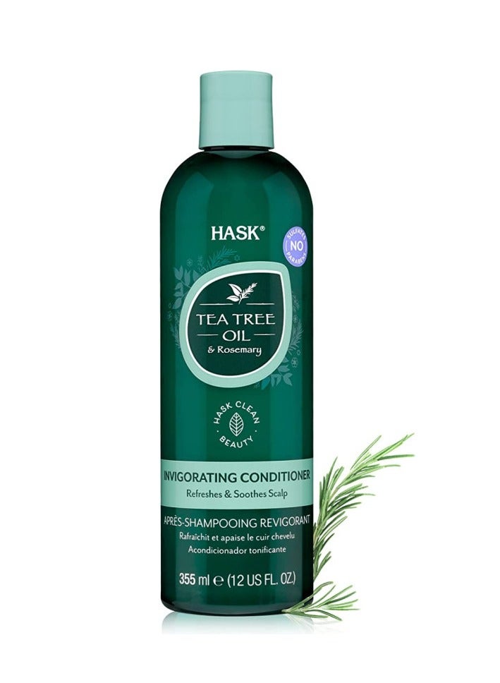 HASK Tea Tree Oil and Rosemary Invigorating  Hair Conditioner Refreshes and Soothes Scalp 355ml 