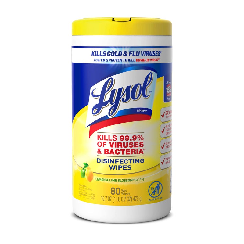 Lysol Disinfecting Wipes Bundle Home Apartment Dorm Room Essentials and Cleaning Supplies All Purpose Cleaner Multisurface Cleaning Wipes Lemon and Lime Sanitizing Wipes Bundle 80 Count