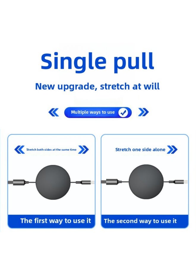 Generic - 66W Single Pull One Drag Three Data Cable Super Fast Charging Cable Gift Logo Printing 6A Three-in-one Data Cable-Model:Red - Image 1