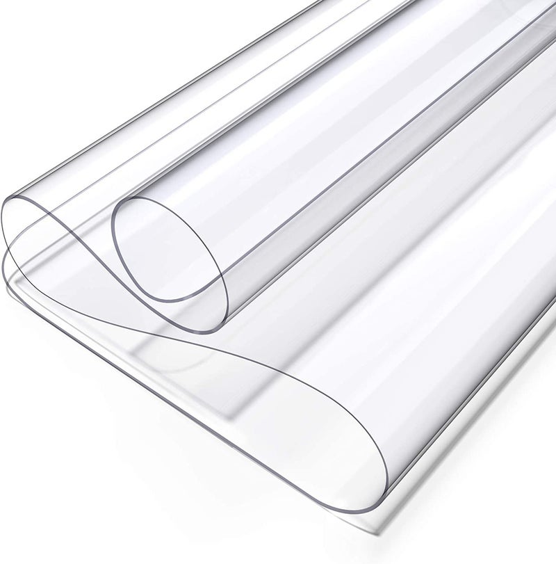 Oterri Clear Writing Desk Pad, 14â€™â€™x30â€ Heat Resistant Waterproof PVC Round Edge Durable Desk Protect Mat, Anti-Static Writing Mat Table Protector - Image 3