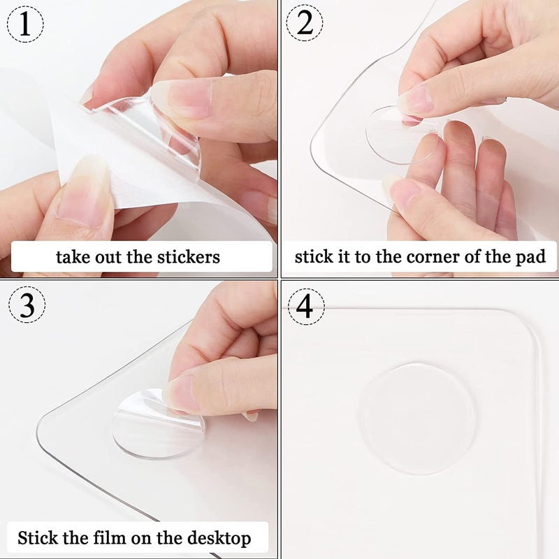 Oterri Clear Writing Desk Pad, 14â€™â€™x30â€ Heat Resistant Waterproof PVC Round Edge Durable Desk Protect Mat, Anti-Static Writing Mat Table Protector - Image 2