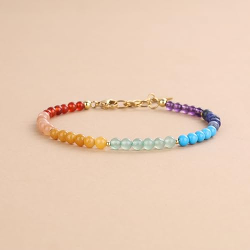 COAI Dainty Bracelet for Women, Crystal Chakra Balancing Healing Bracelet for Women 4mm - Image 4