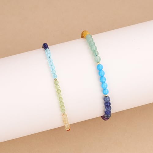 COAI Dainty Bracelet for Women, Crystal Chakra Balancing Healing Bracelet for Women 4mm - Image 5