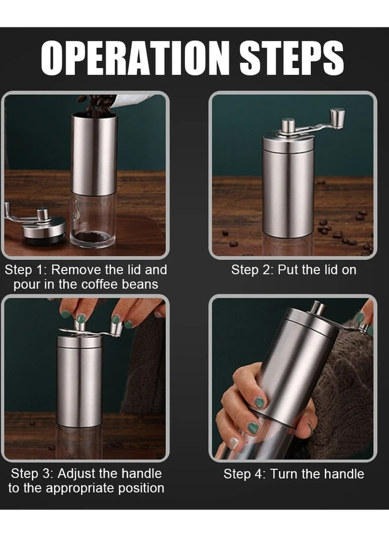 SMART CLOUDS Manual Coffee Grinder Portable Hand Coffee Grinder with Adjustable Setting Stainless Steel Coffee Mill for Drip Coffee  - Image 3