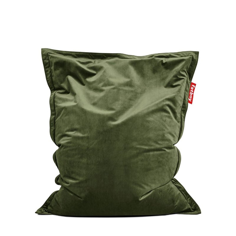 Fatboy Original Slim Bean Bag Velvet | Super soft | Washable outerbag | Pilling resistant | Hugh Hefner approved | Designed for indoor | 100% polyester | 155 x 120 cm - Deep Green - Image 1