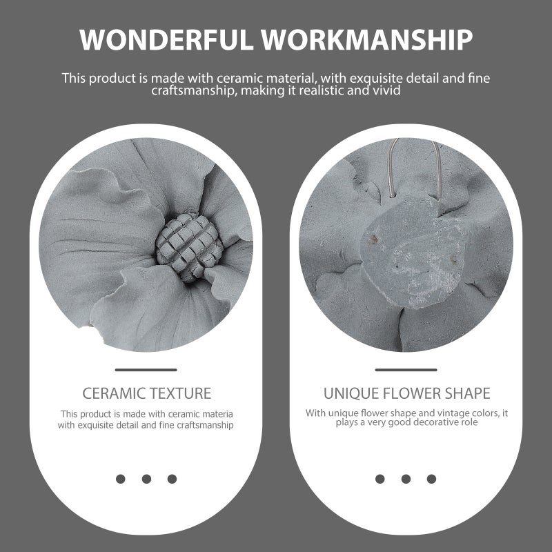 2 Sets Ceramic Flower Wall Decor Backdrop Wall Flower Home Wall Ornament - Image 2