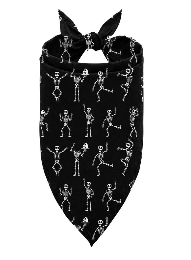 ZPPRJF Halloween Black Pet Bandana, Dancing Skeleton Dog Bandanas, Adjustable Comfortable Triangle Dog Scarf, Holiday Bandana for Small Medium Boy and Girl Dogs, Halloween Dogs Gift - Image 1