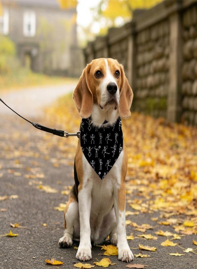 ZPPRJF Halloween Black Pet Bandana, Dancing Skeleton Dog Bandanas, Adjustable Comfortable Triangle Dog Scarf, Holiday Bandana for Small Medium Boy and Girl Dogs, Halloween Dogs Gift - Image 5