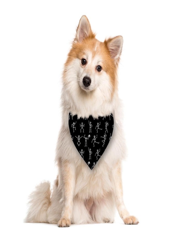 ZPPRJF Halloween Black Pet Bandana, Dancing Skeleton Dog Bandanas, Adjustable Comfortable Triangle Dog Scarf, Holiday Bandana for Small Medium Boy and Girl Dogs, Halloween Dogs Gift - Image 4