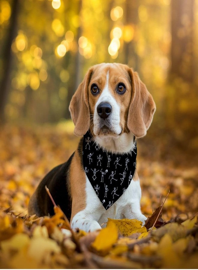 ZPPRJF Halloween Black Pet Bandana, Dancing Skeleton Dog Bandanas, Adjustable Comfortable Triangle Dog Scarf, Holiday Bandana for Small Medium Boy and Girl Dogs, Halloween Dogs Gift - Image 3