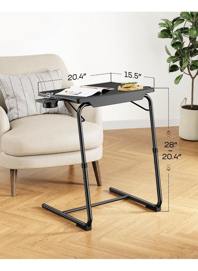LORYERGO LORYERGO TV Tray - TV Table, Folding Table Trays, w/6 Height & 3 Tilt Angle, w/Cup Holder, Dinner Tray for Eating on Couch, Laptop, Bed & Couch  - Image 3