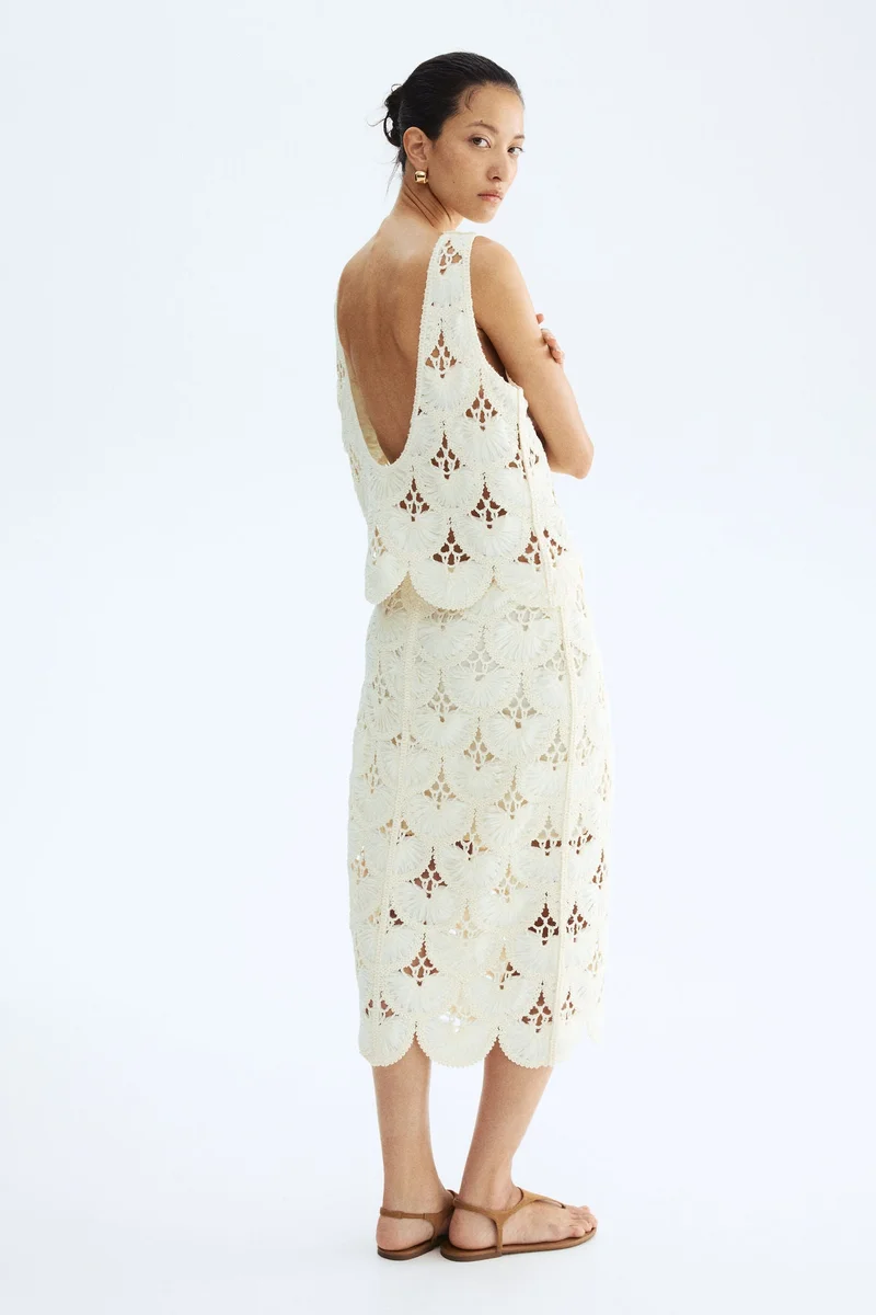 H&M Crochet-look pencil skirt