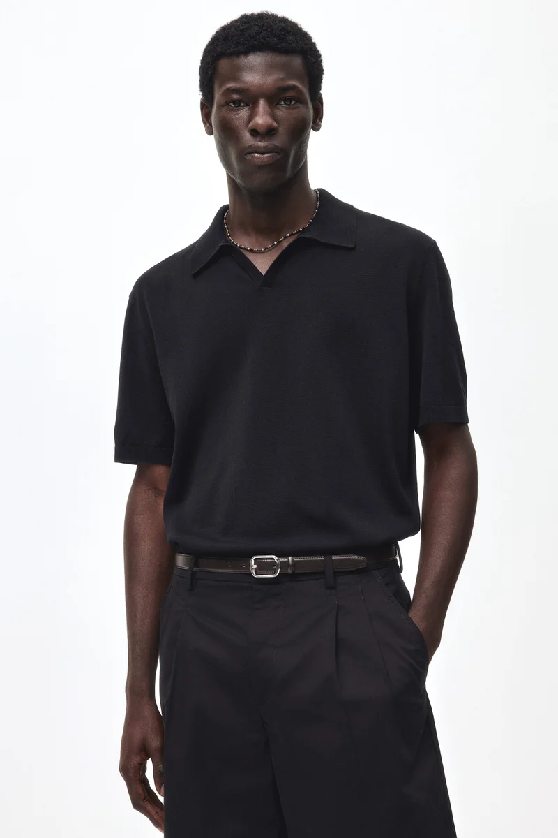 Regular Fit Silk-blend polo shirt