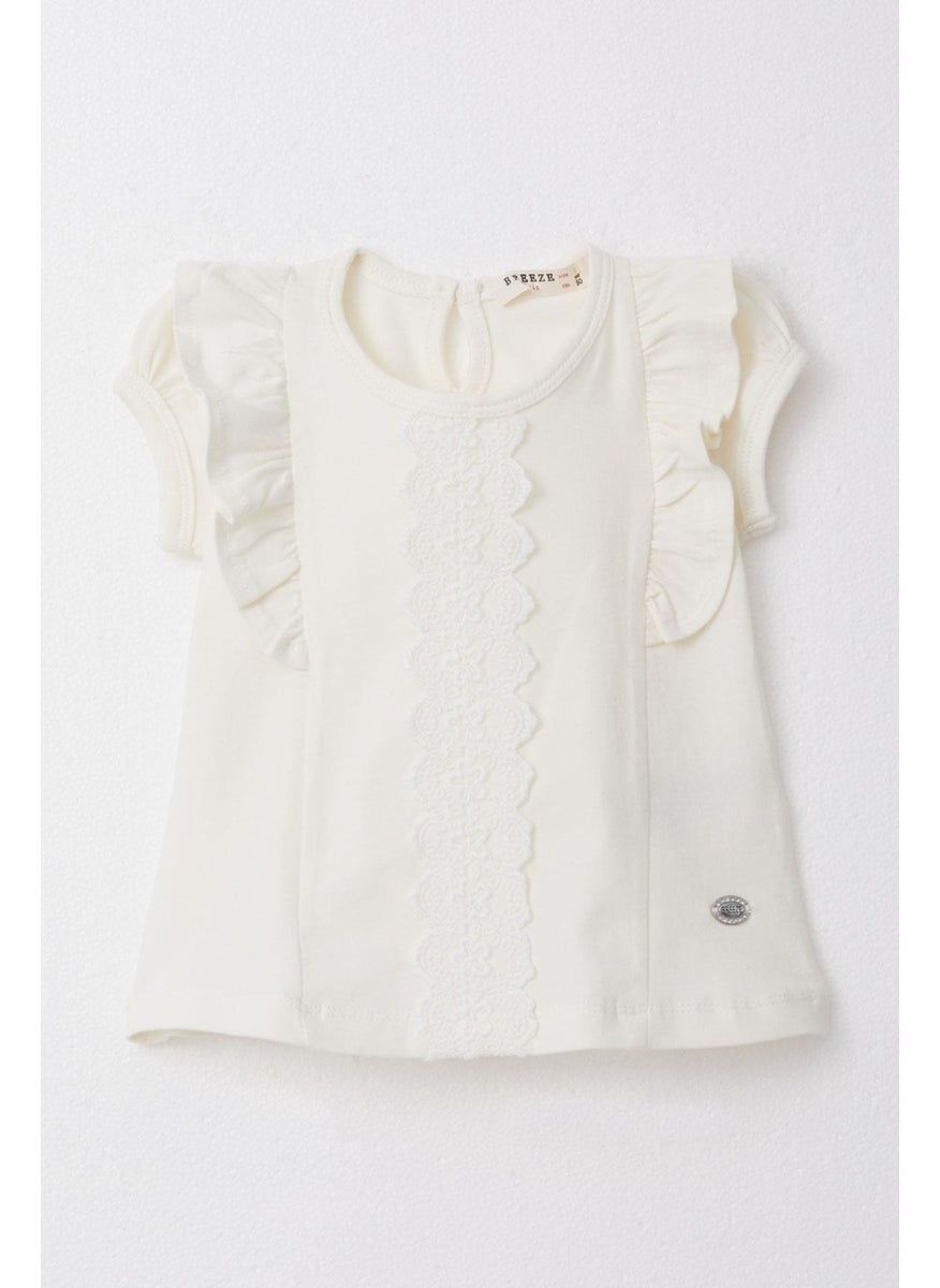 Baby Girl T-Shirt, Ruffle Embroidered Laced, 6 Months - 2 Years, Cream - pzsku/Z35F970F147E5738A2CD8Z/45/_/1734358438/57d77acf-36ad-4d7c-b25b-a3a63494fd8a