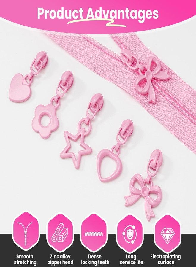 Mylbeter #3 Nylon Coil Zippers by The Yards Pink Bulk Zippers 10 Yards with 40PCS Sliders Continuous Zipper Tape for DIY Bag Clothing Sewing Crafts Gold Pull Sliver Slider Zipper for Bags and Purses - Image 4