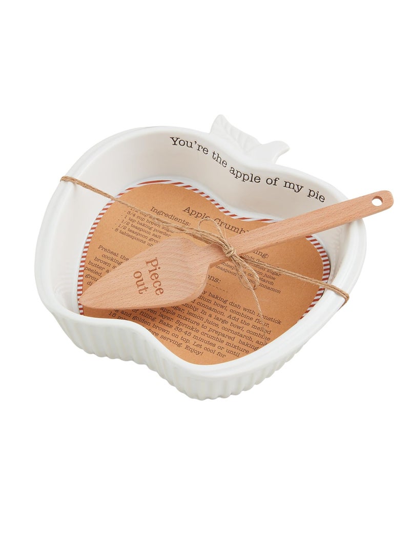 mud pie Mud Pie Apple Pie Recipe Baker Set; Baker 11 3/4" X 10" | Server 8" - Image 1
