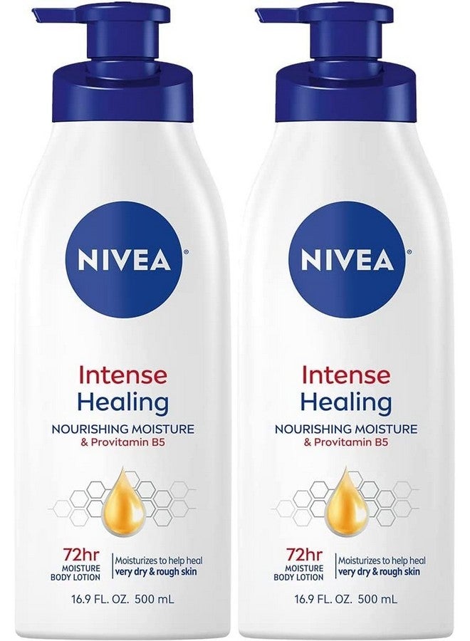 NIVEA Intense Healing Body Lotion, 72 Hour Moisture for Dry to Very Dry Skin, Body Lotion for Dry Skin, 16.9 Fl Oz Pump Bottle - Pack of 2 - Image 1