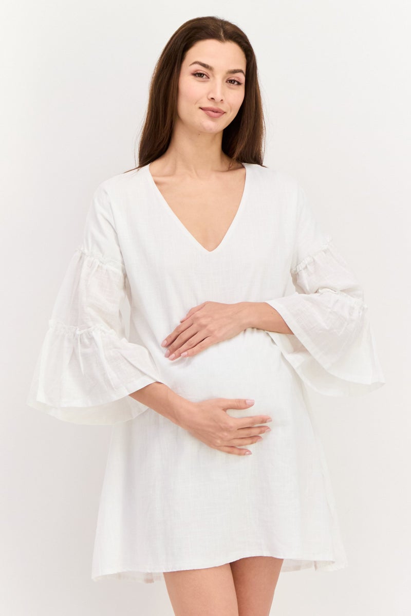 In the style فستان ميني بسيط للنساء، أبيض - Image 1