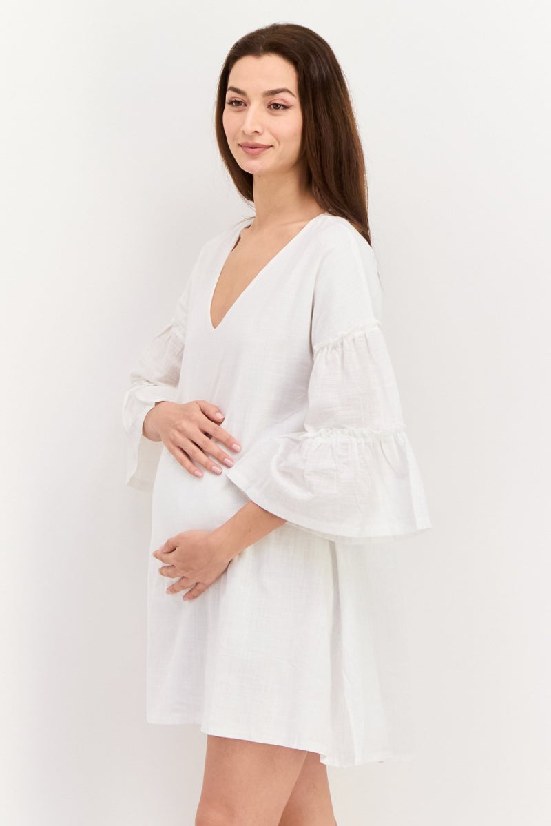 In the style فستان ميني بسيط للنساء، أبيض - Image 4