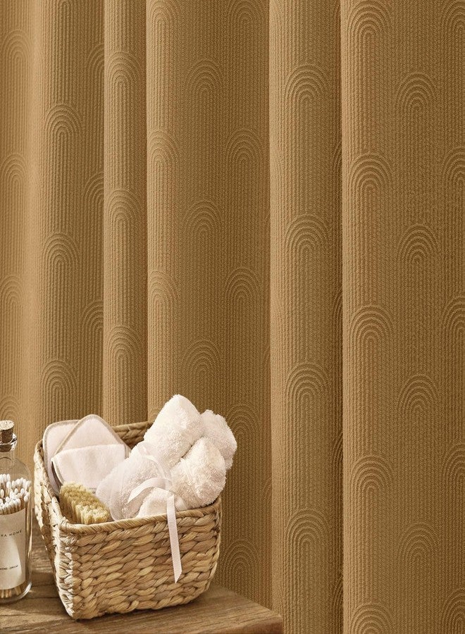 NDDYCU Brown Boho Shower Curtain,Mid Century Neutral Terracotta Mustard Fall Shower Curtain 72" W X 72" L - Image 4