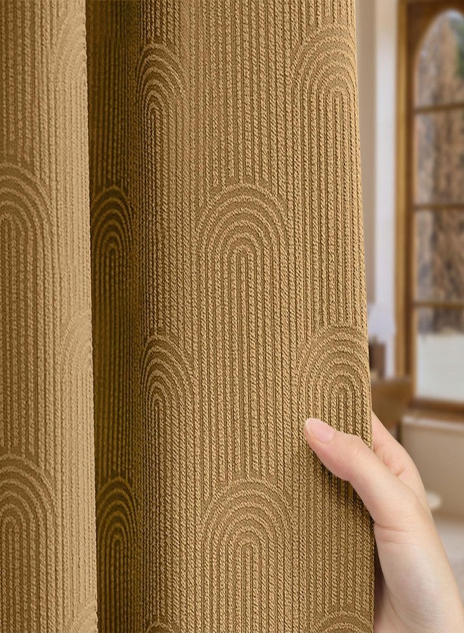 NDDYCU Brown Boho Shower Curtain,Mid Century Neutral Terracotta Mustard Fall Shower Curtain 72" W X 72" L - Image 1