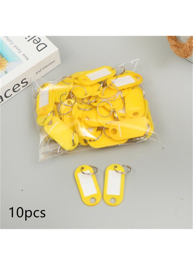 Generic 10pcs Multicolor Plastic Keychain Luggage ID Name Tags Hotel Number Classification Card for Women Men Car Bag Backpack Pendant-Color:B  - Image 1