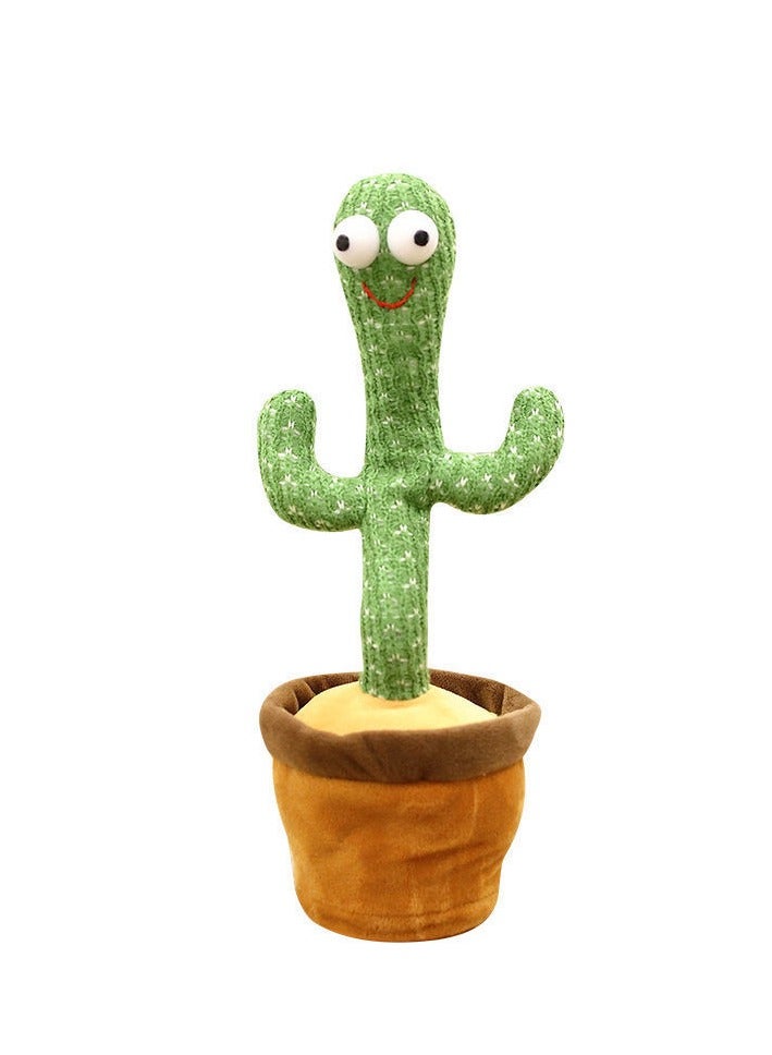 Electric dance plant cactus stuffed toy - green/brown, children's music 32 x 25 x 11.5 cm - Image 1