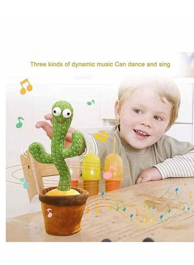 Electric dance plant cactus stuffed toy - green/brown, children's music 32 x 25 x 11.5 cm - Image 2