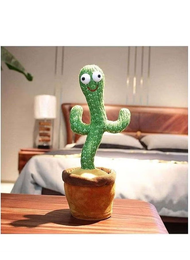 Electric dance plant cactus stuffed toy - green/brown, children's music 32 x 25 x 11.5 cm - Image 4
