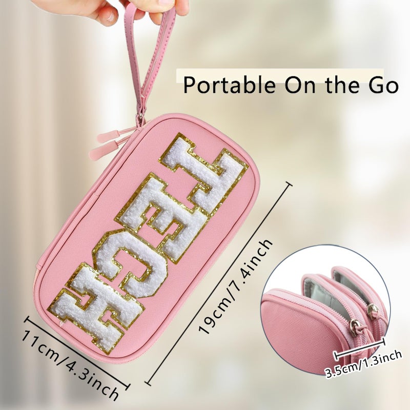 COSHAYSOO Personalized Electronics Travel Organizer Cable Management Case Phone Charger Charging Cords Tech Accessories Pouch, Unique Trip Gifts for Women Traveler College Teen Girls Vacation Pink - Image 2