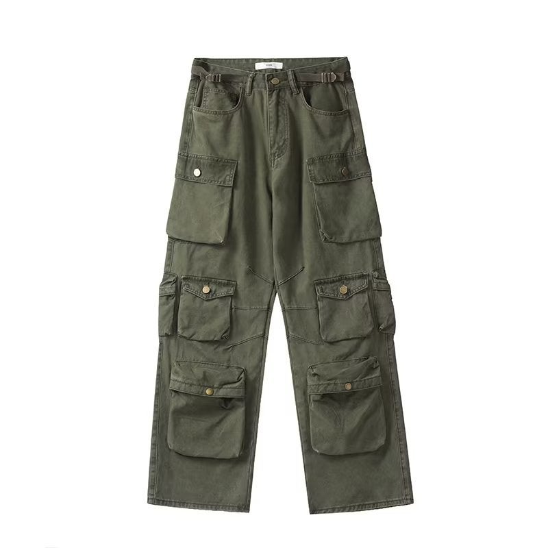 American Style Retro Functional Workwear Pants Men's Trendy Brand Ins High Street Fried Street Plumpkins Handsome High-end Women's Trendy Plumpkins Handsome Pants - Image 1