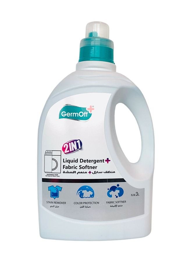 GermOff 2in1 Laundry detergent Softner 3 Ltr  - Image 1