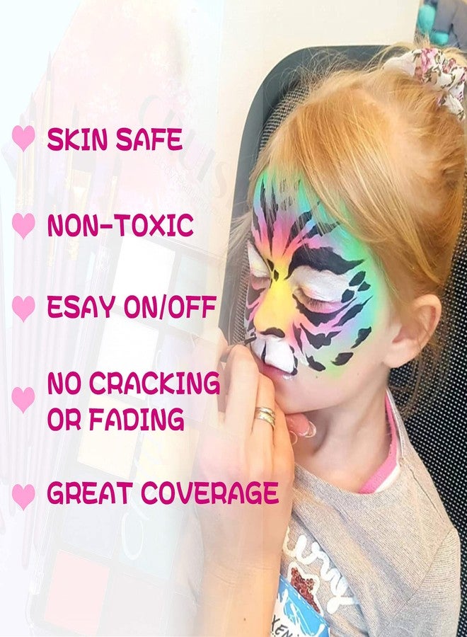 UCANBE Face Body Paint Set, 15 Colors Painting Palette Makeup Kit with 10 Pcs Professional Artist Brushes for Halloween Cosplay Party - Image 5