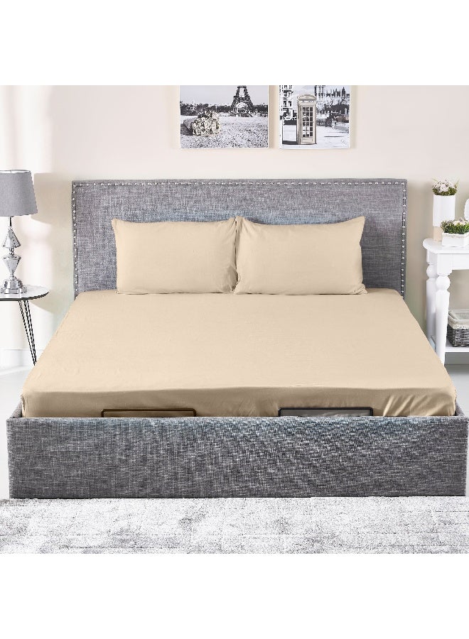 Home Box Ballina Solid Cotton Queen Fitted Sheet 200 x 33 x 150 cm - Image 4