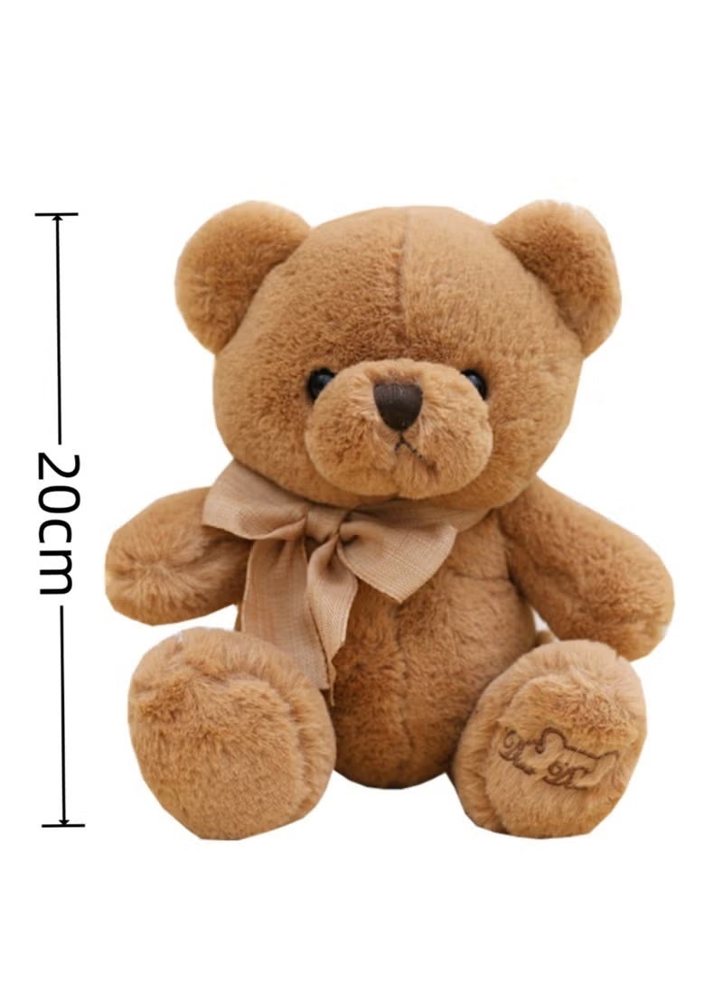 KHAJUL 22 Cm Teddy Bear Plush Toy Cute Stuffed Animal Ideal Gift For Kids Brown - Image 2