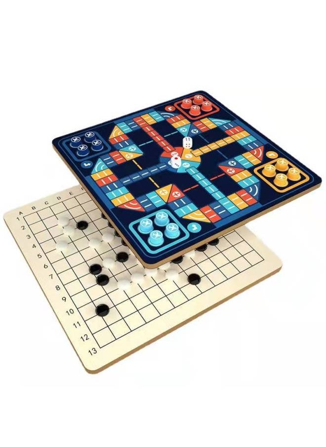 null - Flying Chess Checkers Gobang Colosseum Snake Chess Children's Toys Educational Two-in-One Student Multifunctional Game-Color:SY-27 In 1 (full Set Of Deluxe Edition Including 4/6/9 Jiugongge Solo Chess) Craft Box - Image 1