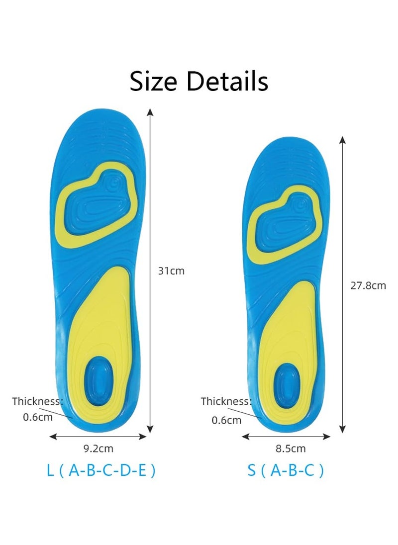 KHAJUL New Full Siz Insoles Women Relief Foot Pain Massage Insert, Shock Absorption Standing All Day, For Walking&running&hiking, Soft Gel Insoles Comfortable for Sneakers Work Boots (Blue)  - Image 2