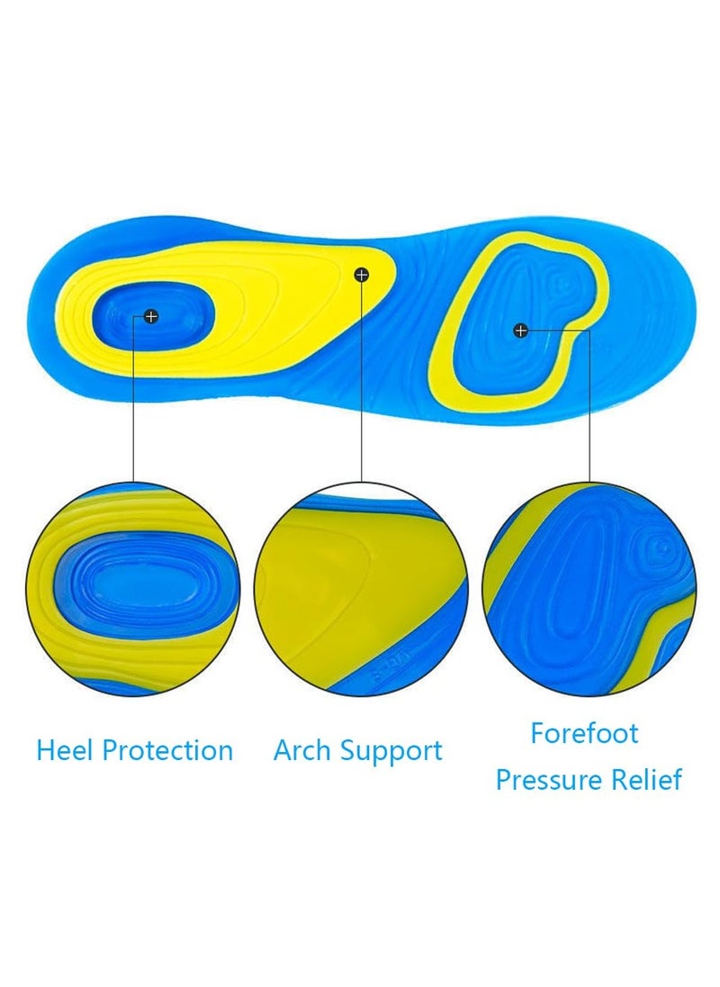 KHAJUL New Full Siz Insoles Women Relief Foot Pain Massage Insert, Shock Absorption Standing All Day, For Walking&running&hiking, Soft Gel Insoles Comfortable for Sneakers Work Boots (Blue)  - Image 3